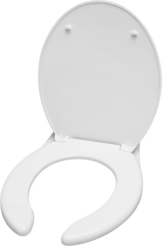 Etiuda, Avlang, Hardt toalettsete, Hvit, Duroplast, 384 mm, 455 mm