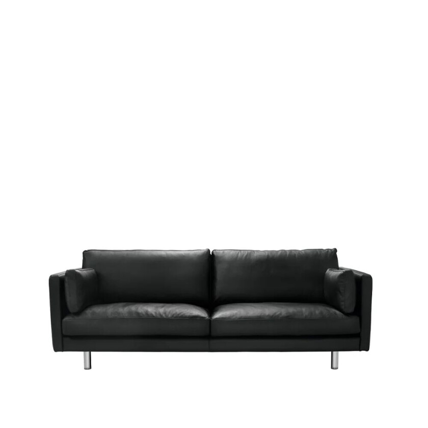 Haga 3-seters sofa Skinn sevilla sort, metallben