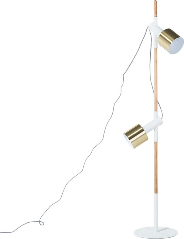 Gulvlampe hvit med gullmetall 125 cm Justerbare runde spotlights Moderne design