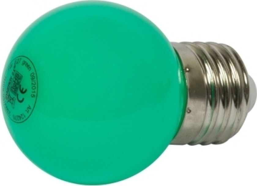 LED Retrofit E27 drop-pære G45 grønn 1 watt for lyskjede