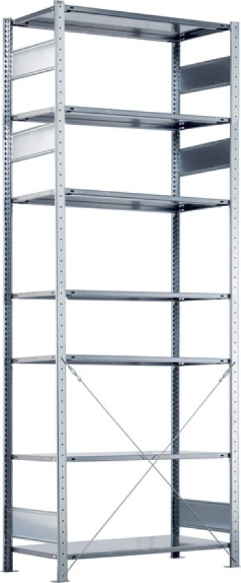 Schulte Lagertechnik Startsektion Boltless lagerreol, rygkryds 3000x1300x300 250 kg/hylde