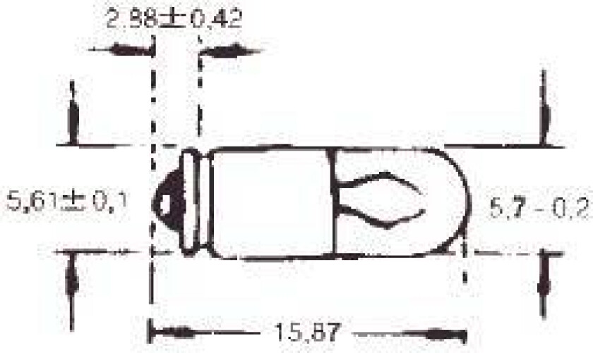 Glødelampe dværglampe MG5,7 28V 6x15mm 40mA