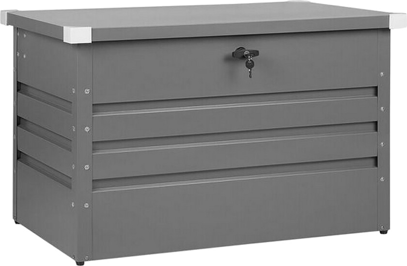 Utendørs oppbevaringsboks Grå Galvanisert stål 300 L Industriell stil Moderne Putekasse Hage Terrasse