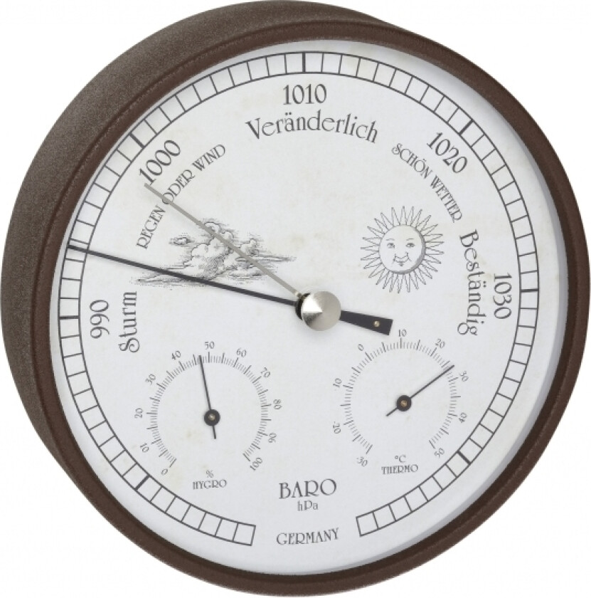 20.2027.08, Rustfritt stål, Inne Barometer, Inne hygrometer, Inne Termometer, 16 cm, 160 mm, 46 mm, 160 mm