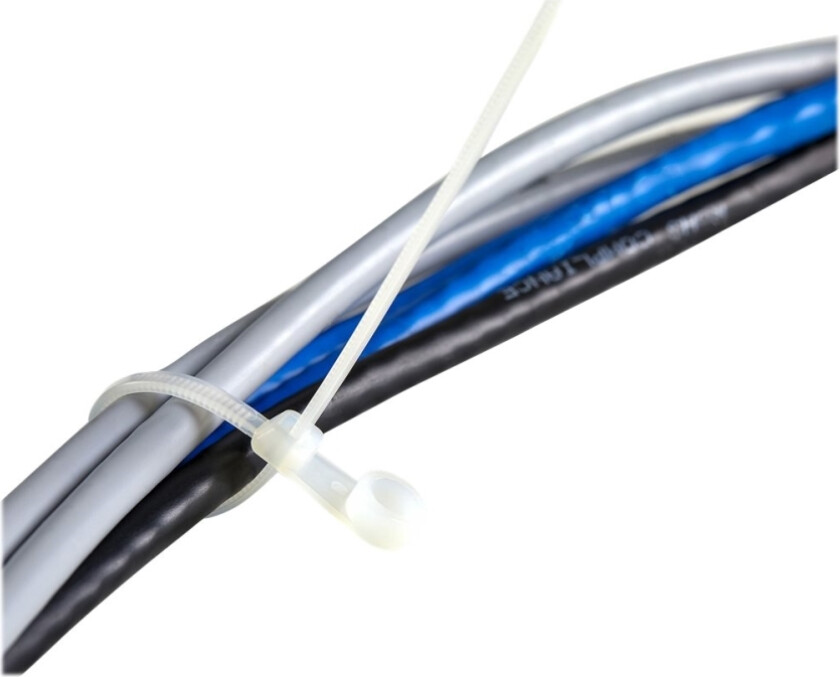 Startech.Com 10Cm(4") Cable Ties With Mounting Hole, 2Mm(1/16") Wide, 24Mm(7/8") Bundle Dia. 8Kg(18Lb) Tensile Strength, Nylon 66 Self Locking Ties W