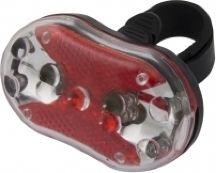 EOT010, Baklys, Sort, Rød, Hvit, Plast, LED, Rød, Rød