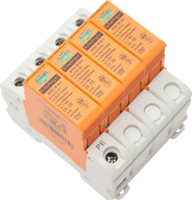 Bemko Surge arrester 4P 5kA class T1 + T2 (B + C) SCHELINGER A51-SPD01-4P-B + C