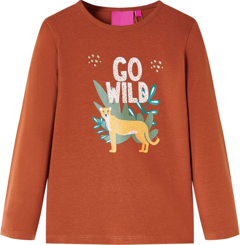 T-skjorte for barn med lange ermer konjakk 116