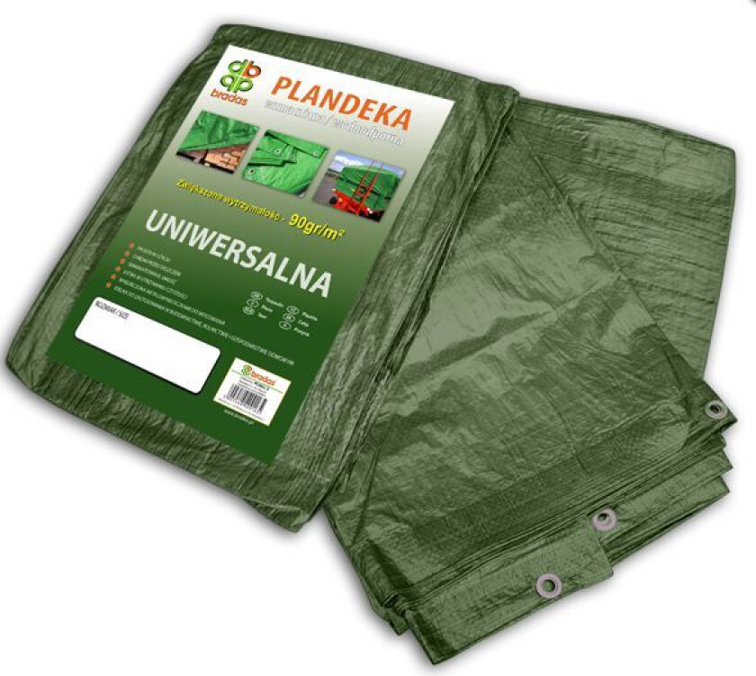 BRADAS FORSTERKET presenning GRØNN 90g 6 x 10m BRADAS