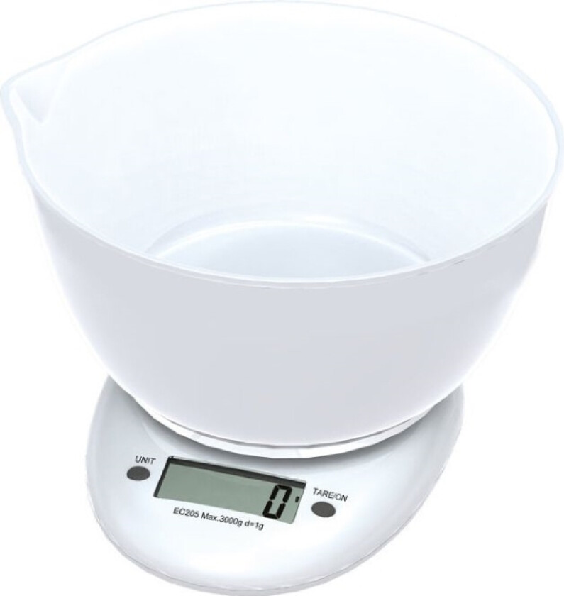 Omega kjøkkenvekt OBSKWB, hvit