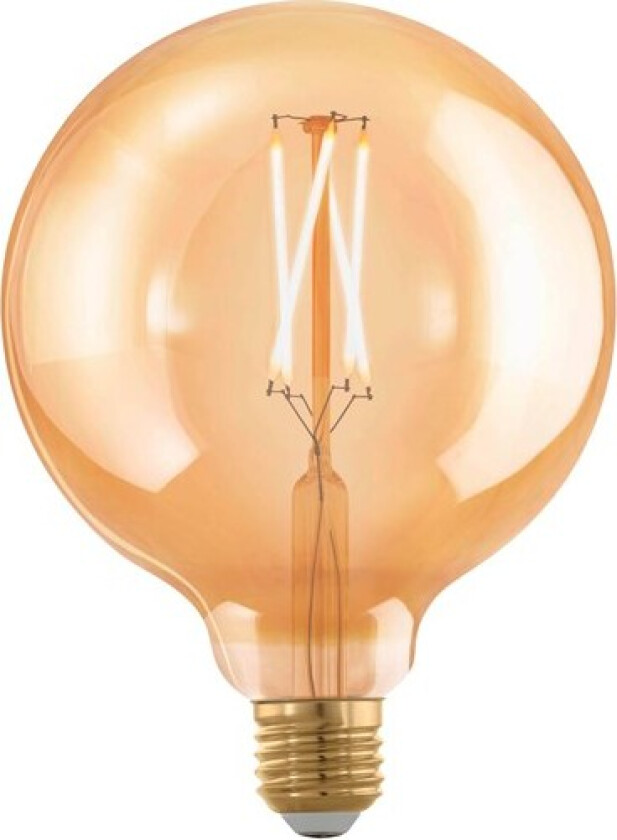 Eglo - LED-filamentlyspære - form: G125 - E27 - 4 W (ekvivalent 28 W) - varmt hvitt lys - 1700 K - ravgul