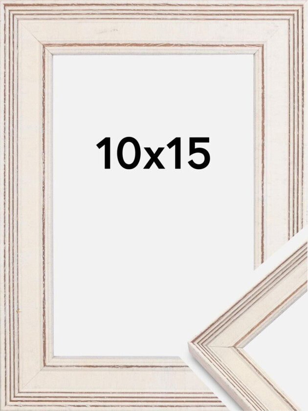 Ramme Shabby Chic Hvit 10x15 Cm