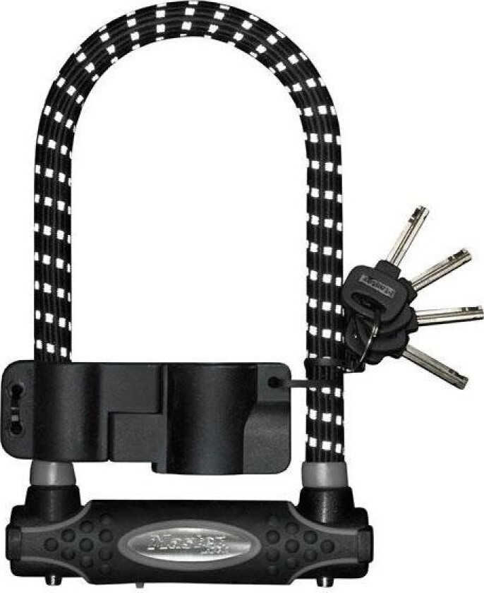 MasterLock Sykkellås MASTERLOCK 8195 U-LOCK 13mm 110mm 210mm NØKKEL dekket med gummi med refleks sort - MRL-8195EURDPROREF