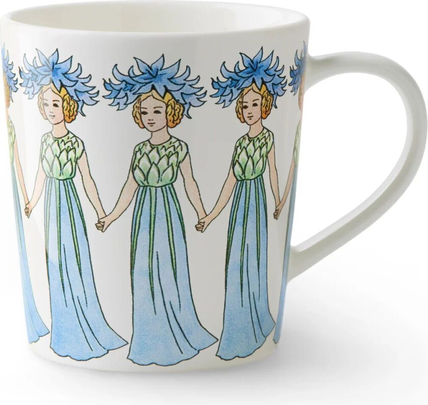 Blå Kornblomt Krus, med hank 39 cl