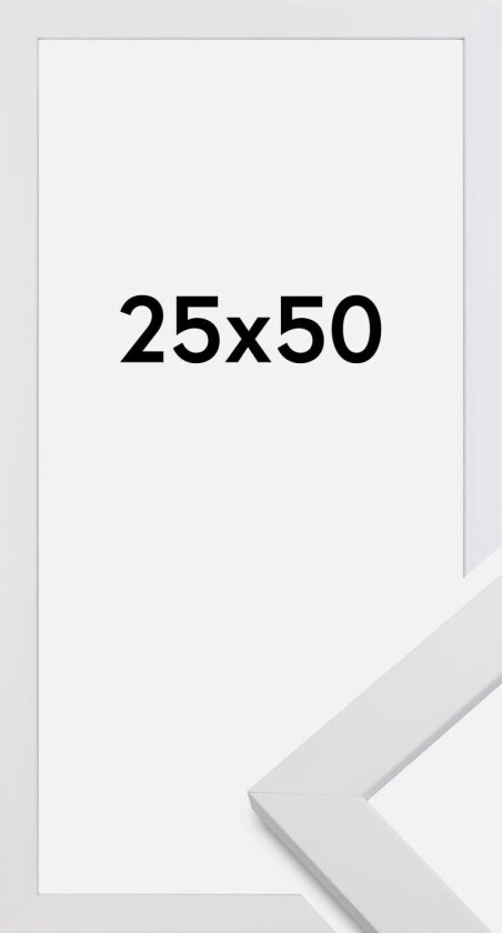 Ramme White Wood Akrylglass 25x50 Cm