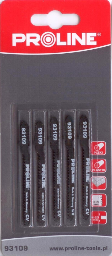 Proline stikksagblad 5 stk 75 mm 12TPI type T - 93109