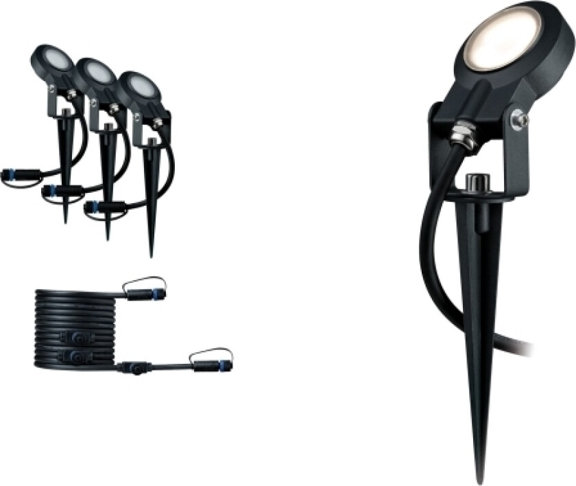 Plug & Shine, Utendørs bakkebelysning, Antrasitt, Aluminium, IP67, Hage, 6 W