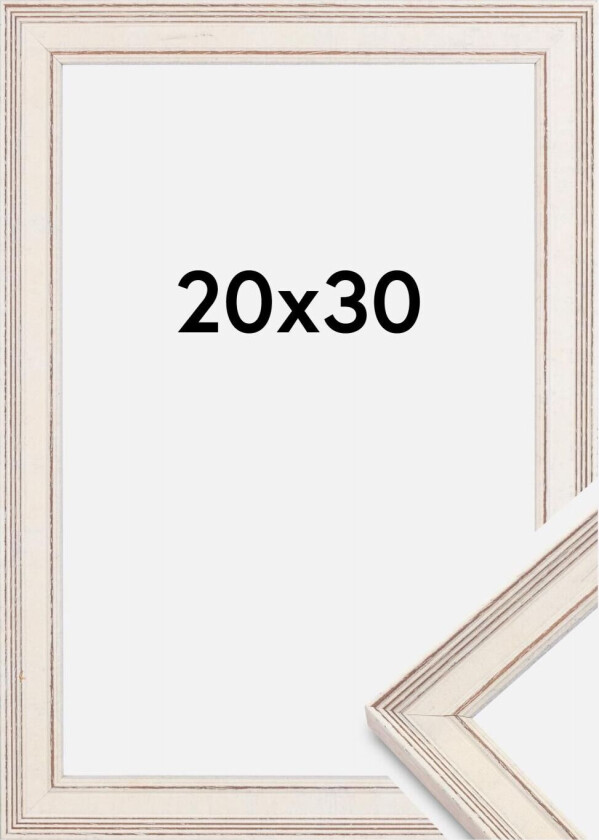Ramme Shabby Chic Akrylglass Hvit 20x30 Cm