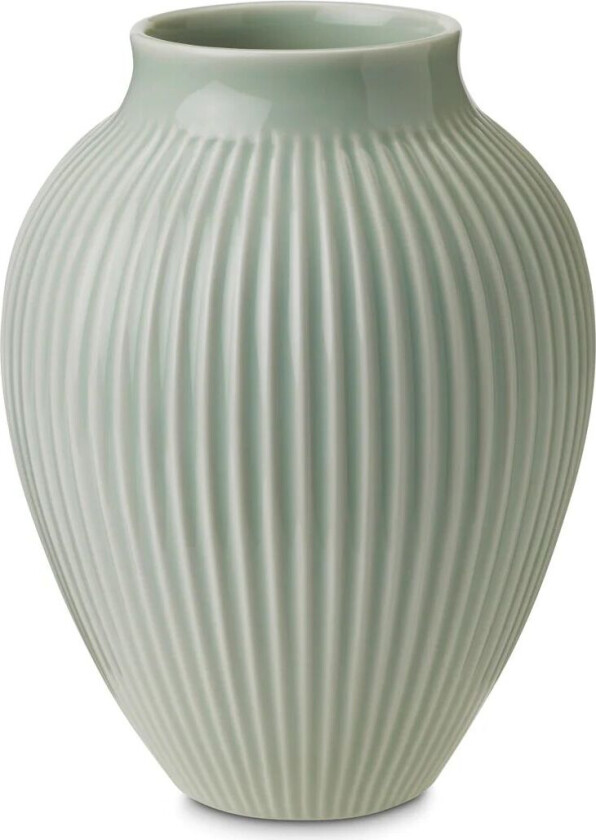 Knabstrup vase riller 20 cm Mintgrønn