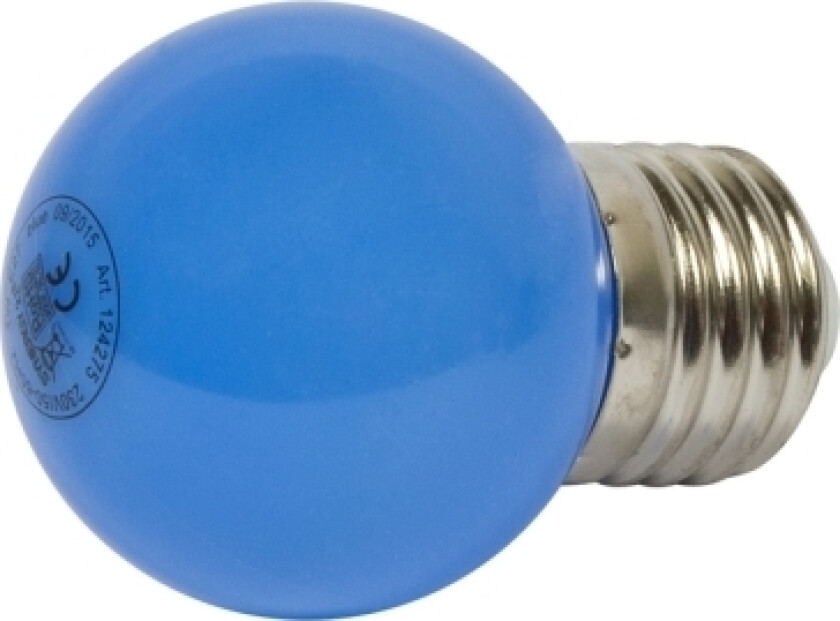 LED Retrofit E27 drop-pære G45 blå 1 watt for lyskjede