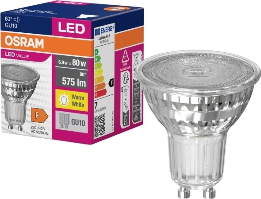 Osram Ledvance Żarówka LED 6,9W VALUE PAR16 80 60° 6,9W/830 GU10 575lm