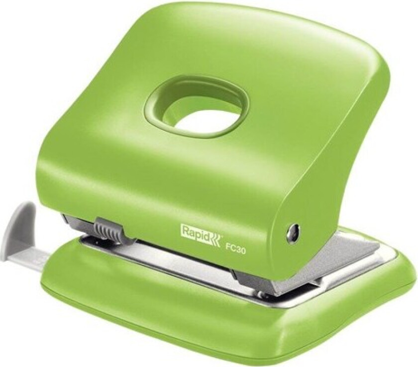 FC30 - hole punch - 30 sheets - 2 holes - metal ABS plastic - light green