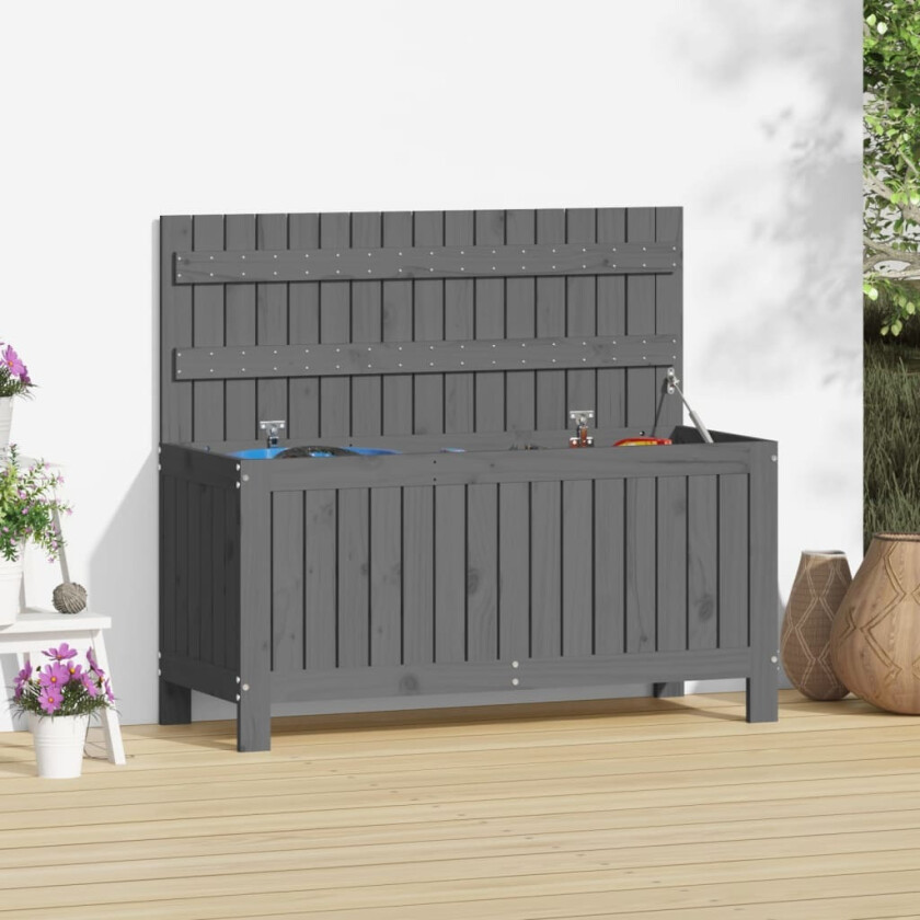 Bilde av Putekasse grå 108x42,5x54 cm heltre furu