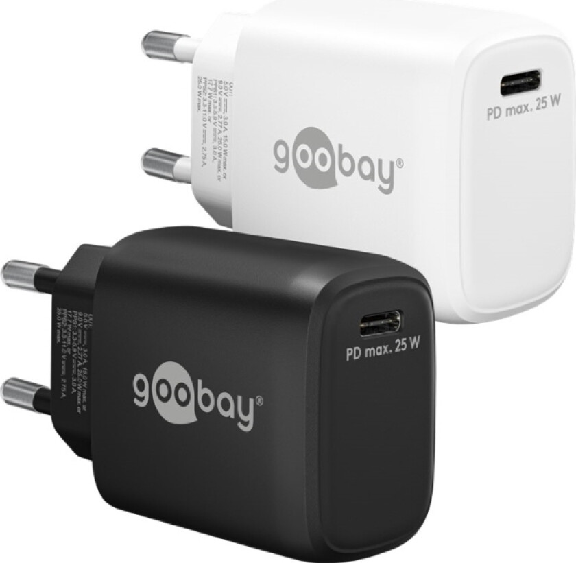 Goobay USB-C™ PD (Power Delivery) hurtiglader (25 W), hvit (65368)