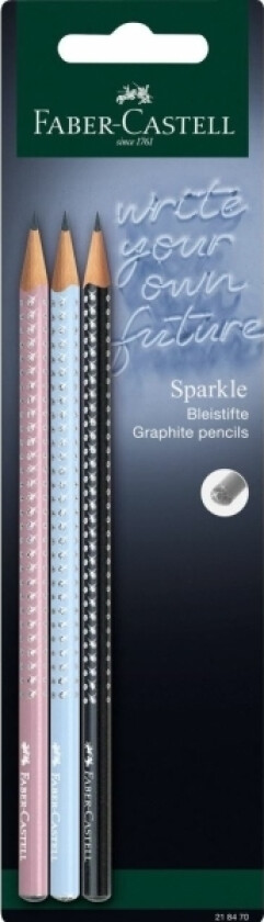FABER-CASTELL Bleistiftset GRIP SPARKLE Harmony, Blister Minenstärke: ca. 2 mm, Soft-Grip-Zone mit Glitzereffekt - 1 Stück (218470)