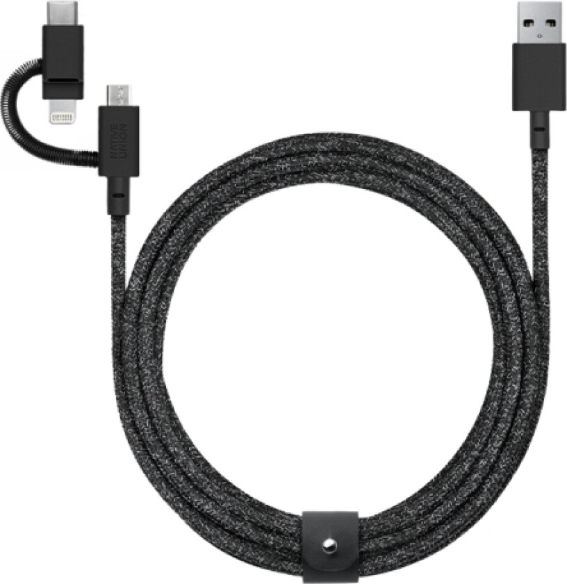 Bilde av BELT-ULC-CS-BLK-NP USB Kabel 2 m USB A USB C/Micro USB A/Lightning Schwarz (BELT-ULC-CS-BLK-NP)