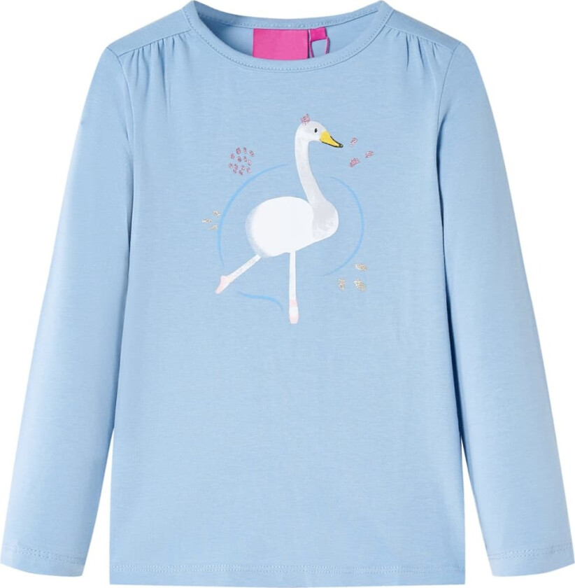 T-skjorte for barn med lange ermer lyseblå 104