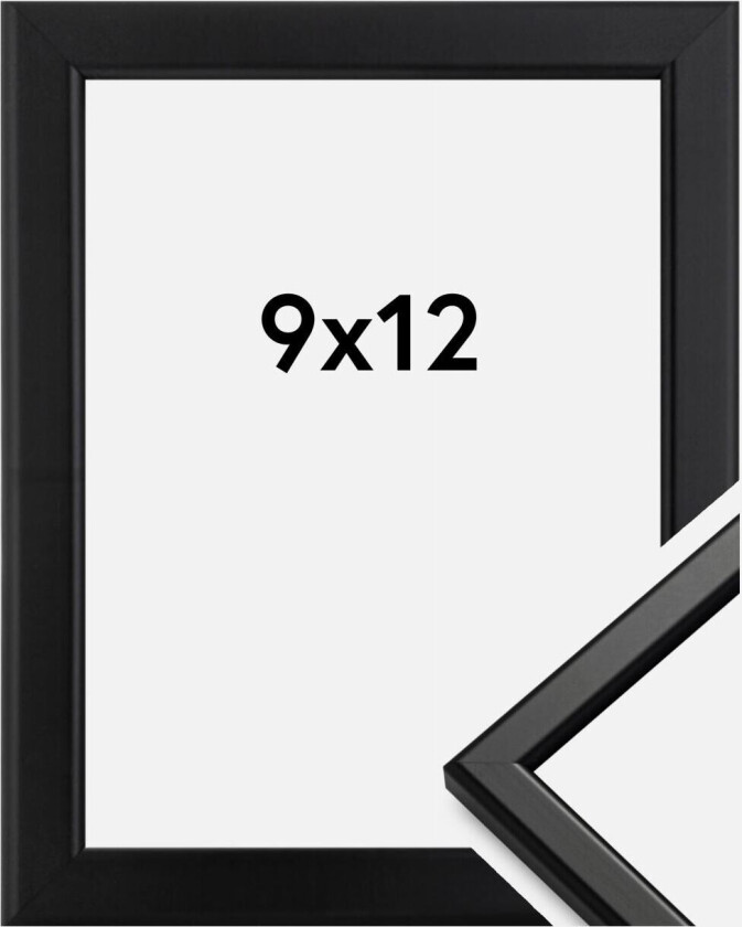 Ramme Slim Matt Antirefleksglass Svart 9x12 Cm