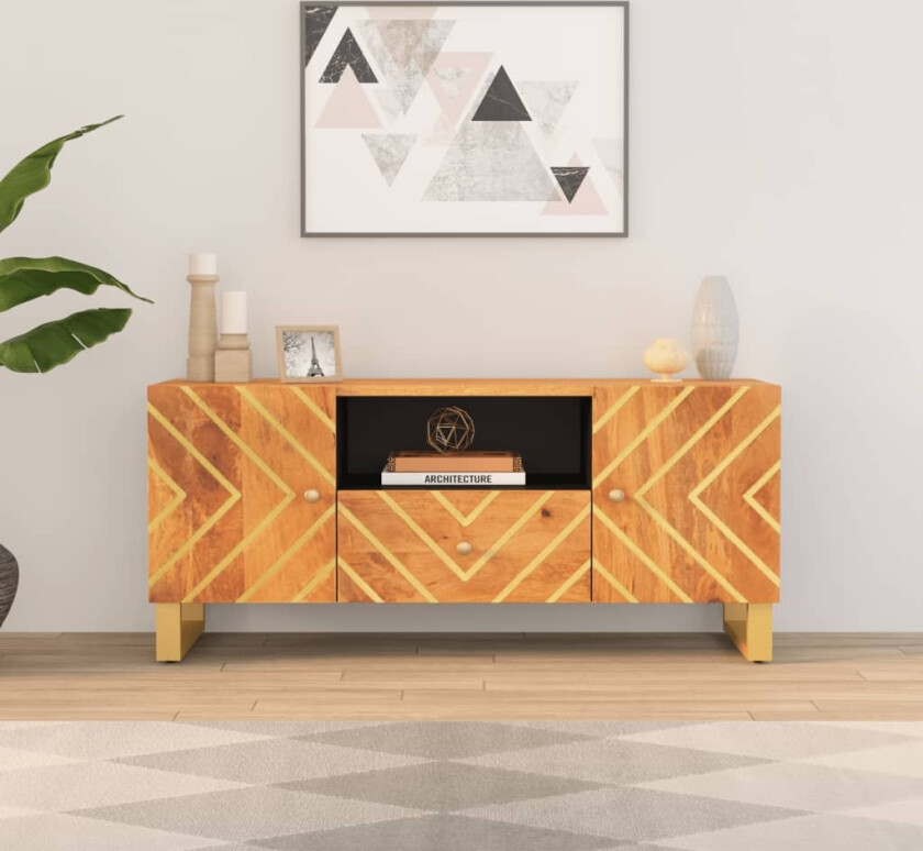 TV-benk brun og svart 105x33,5x46 cm heltre mango