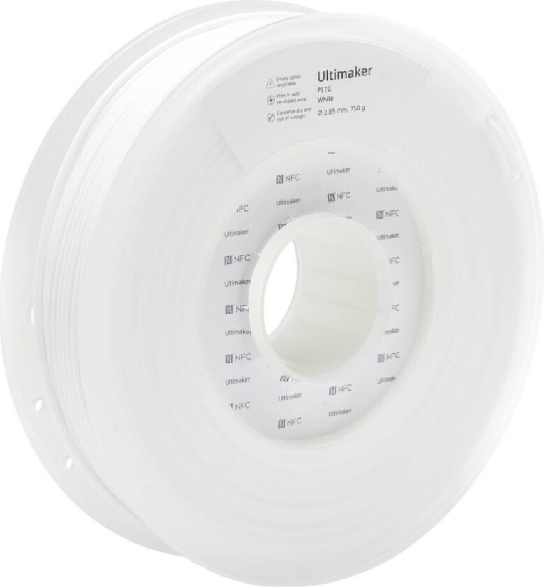 227293 Filament PETG kemisk bestandig, Varmebestandig 2.85 mm 750 g Hvid 1 stk