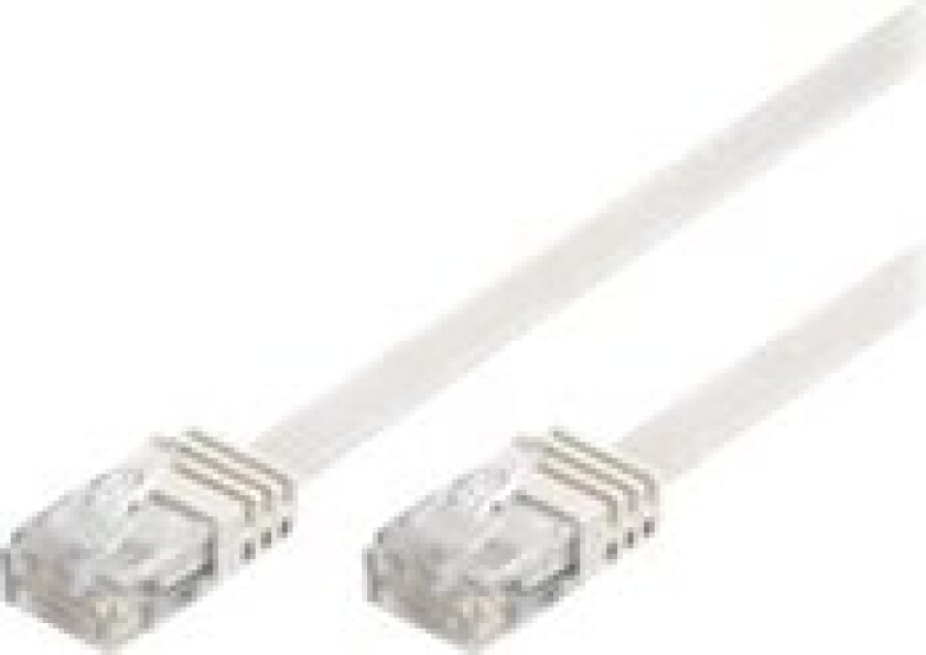 wentronic goobay - Nettverkskabel - RJ-45 (hann) til RJ-45 (hann) - 20 m - UTP - CAT 5e - formstøpt, flat - hvit