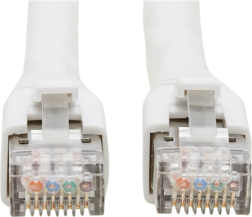 Eaton Tripp Lite Series Cat8 25G/40G Certified Snagless Shielded S/FTP Ethernet Cable (RJ45 M/M), PoE, White, 25 ft. (7.62 m) - Koblingskabel - RJ-45