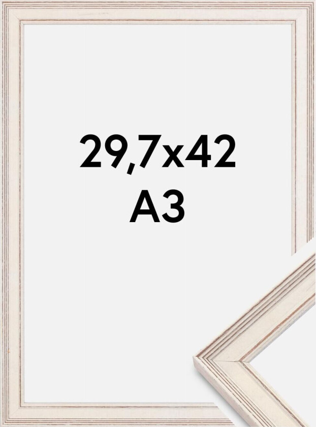 Ramme Shabby Chic Hvit 29,7x42 Cm (A3)