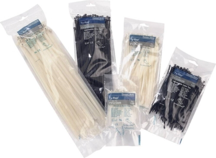 TY526MXR, Perlet buntebånd, Nylon, Polyamid, Sort, 130 N, V2, 1 hoder