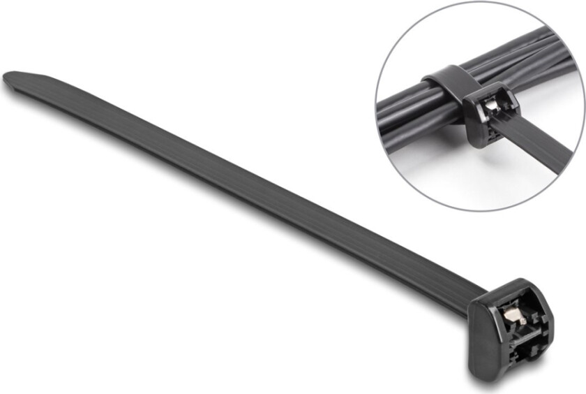 buntebånd med metalltunge L 343 x B 12,7 mm 10 stk svart