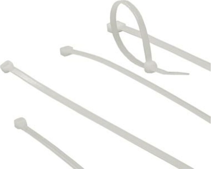 ACT Buntebånd transparent, lengde 203 mm, bredde 4,6 mm. Lengde: 203 mm Kabelbinder trans 203/4,6 mm (CT1050)