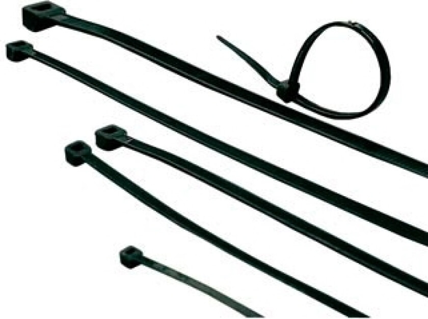 ACT Cable ties - black, length 203 mm, width 4.6 mm