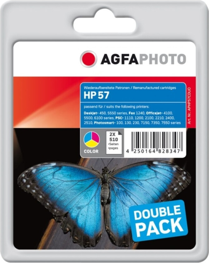 Photo - 2-pack - 24 ml - farge (cyan, magenta, gul) - kompatibel - blekkpatron (alternativ for: HP 57, HP C6657A, HP C9503AE) - for HP Deskjet 45