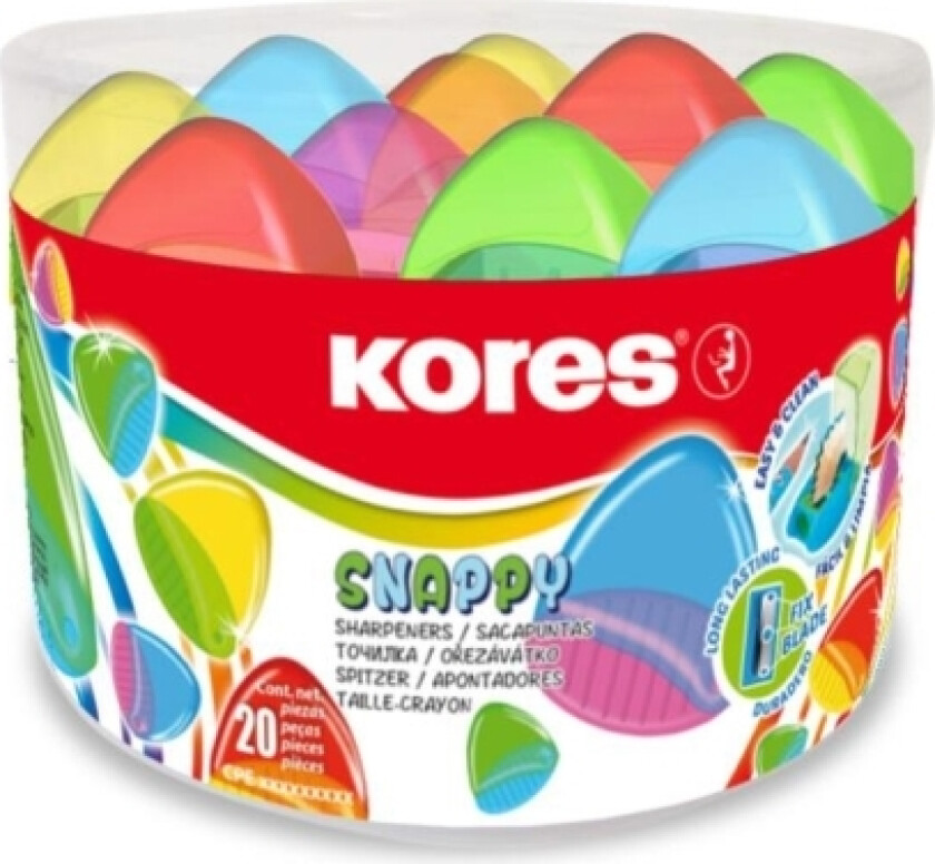 SP35814, Manuell blyantspisser, Assorterte farger, 1,1 cm, 8 mm