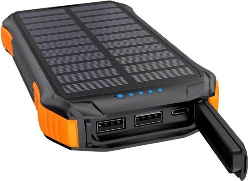 Solenergibank med induktiv lading Choetech B6592x USB 10000mAh Qi 5W (svart-oransje)