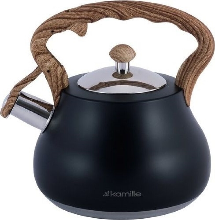 Steel kettle with a whistle 2.7 L Black KM-1092