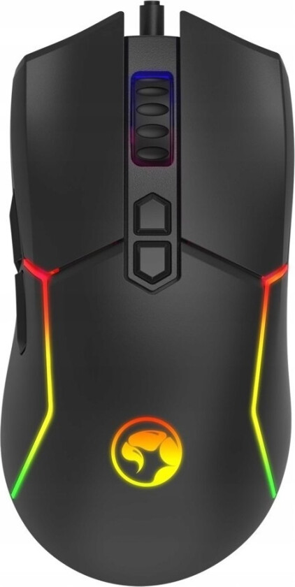 Marvo Marvo Mouse M655, 12000DPI, optisk, 7 klasse, kablet USB, svart, for spill, bakgrunnsbelyst