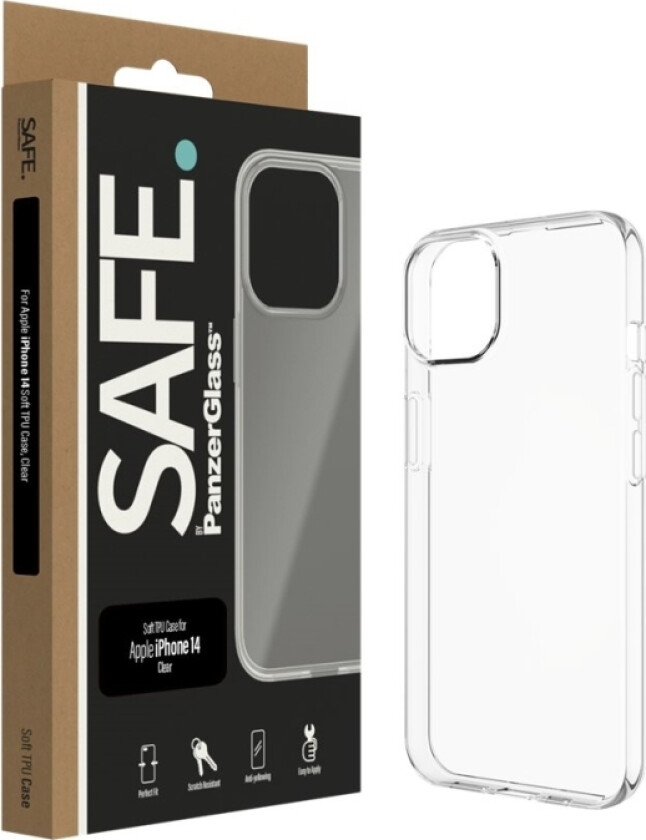SAFE. by PanzerGlass - Baksidedeksel for mobiltelefon - termoplast-polyuretan (TPU) - gjennomsiktig - for Apple iPhone 14