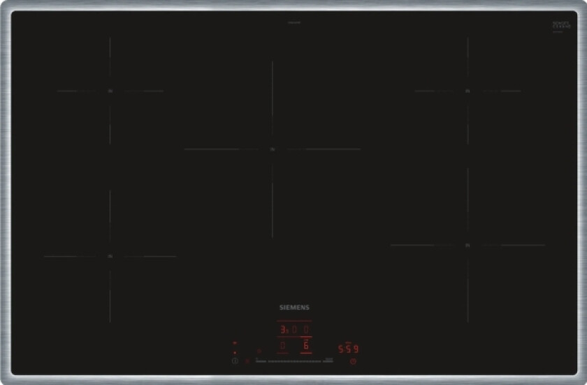 iQ300 EH845HVB1E, Sort, Innebygget, 80 cm, Sonebasert induksjon, Glass-keramikk, 5 zone(s)