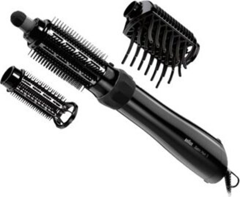 Satin Hair 5 AS 530, Varmluftsbørste, Sort, Sølv, Fiolett, 2 m, 1000 W, 52 mm, 328 mm