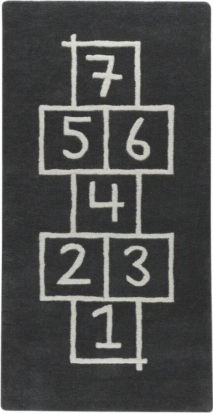 Hopscotch gulvteppe (barn) grå